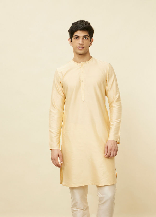 Manyawar Biscuit Beige Bandhgala Kurta - India shopping