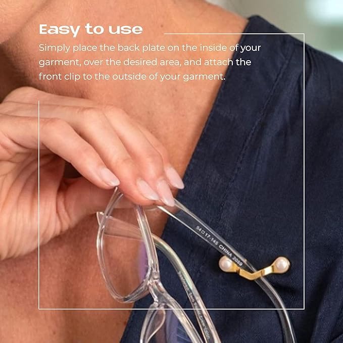 Magnetic Eyeglasses Holder Clip – Stainless Steel Glasses Holder Pin for Men & Women, Reading Glasses & Sunglasses, Silver (1 Pc)