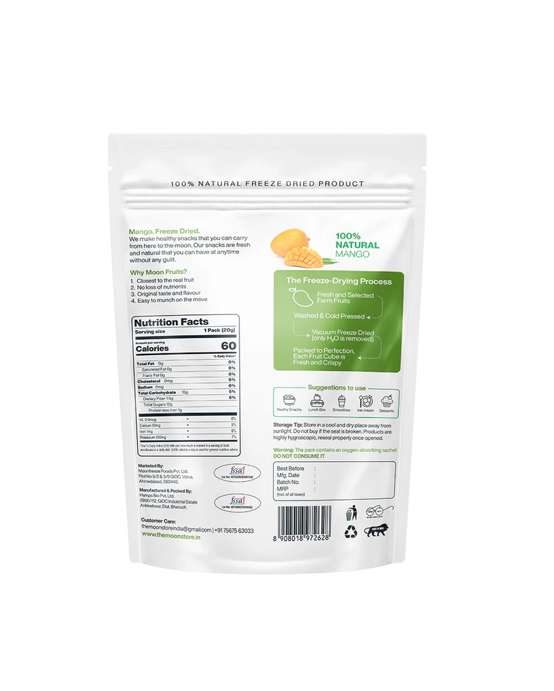 Moon Freeze Dried Mango Cubes | 32 gms