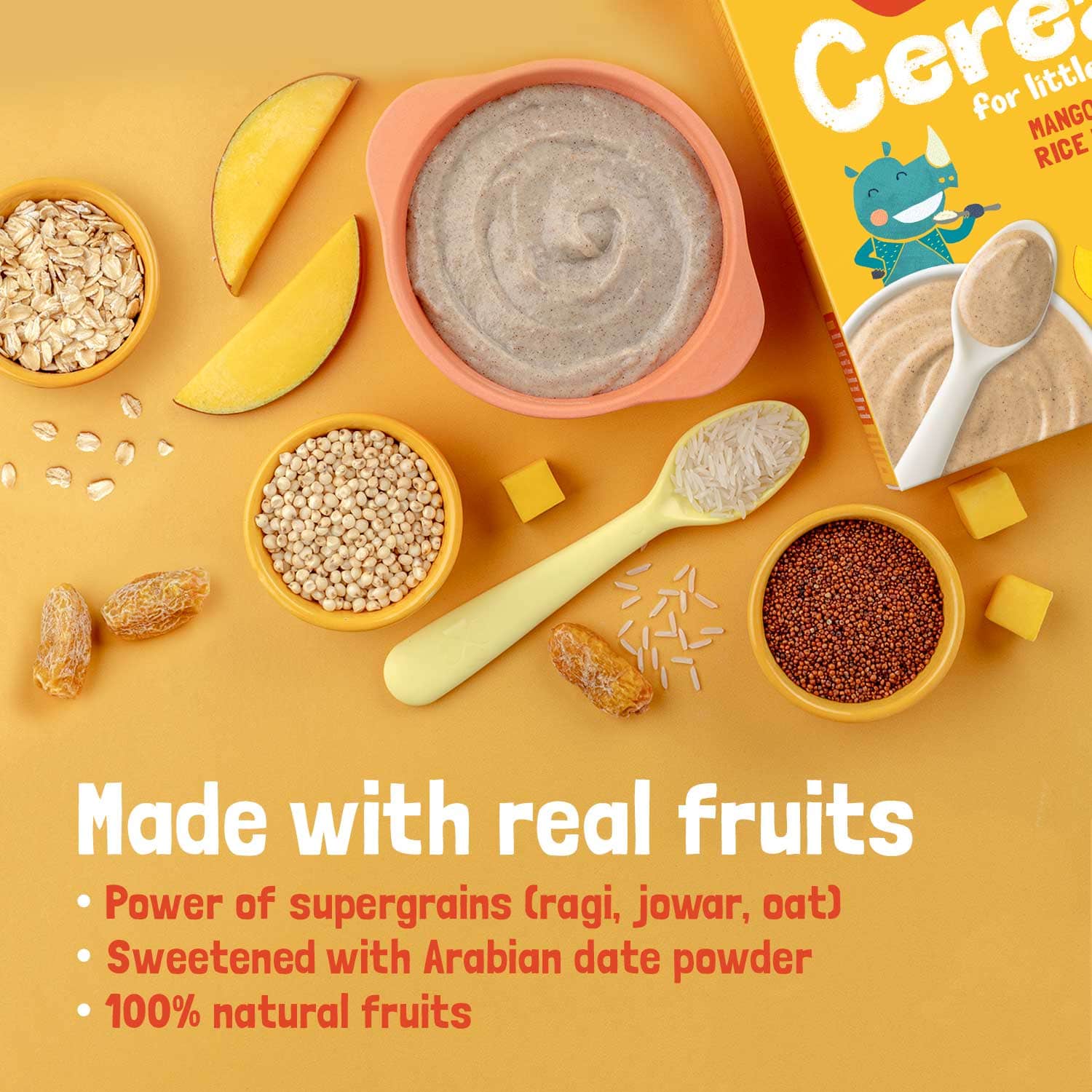 Slurrp Farm Mango, Ragi & Rice Cereal| 200 gms