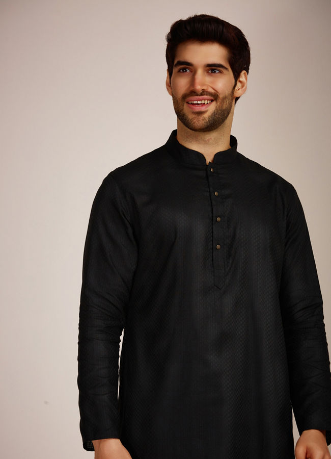 Manyawar Dusky Black Kurta Set - India shopping