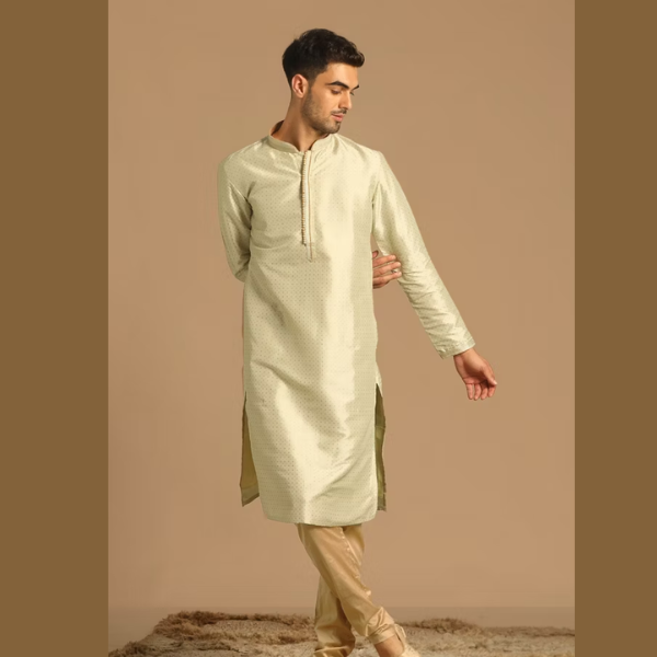 Manyawar Self Booti Kurta Pajama Collection - India shopping
