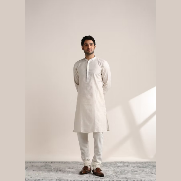 Manyawar Self Booti Kurta Pajama Collection - India shopping