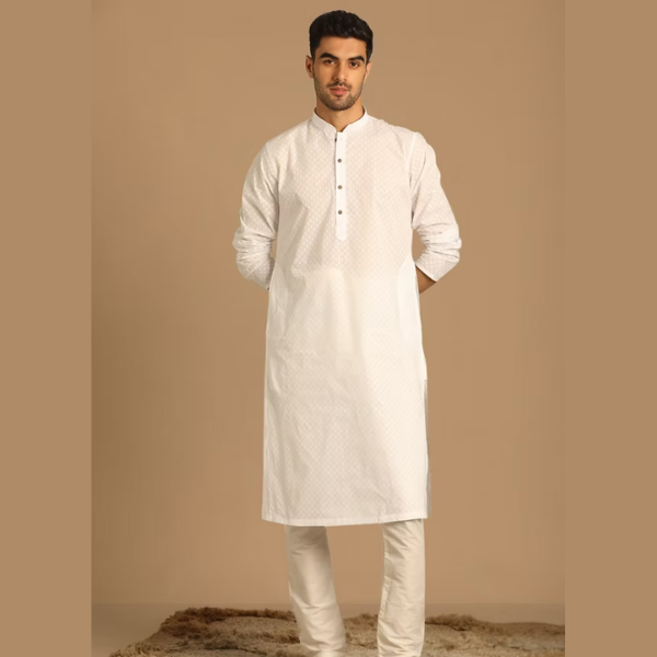Manyawar Self Booti Kurta Pajama Collection - India shopping