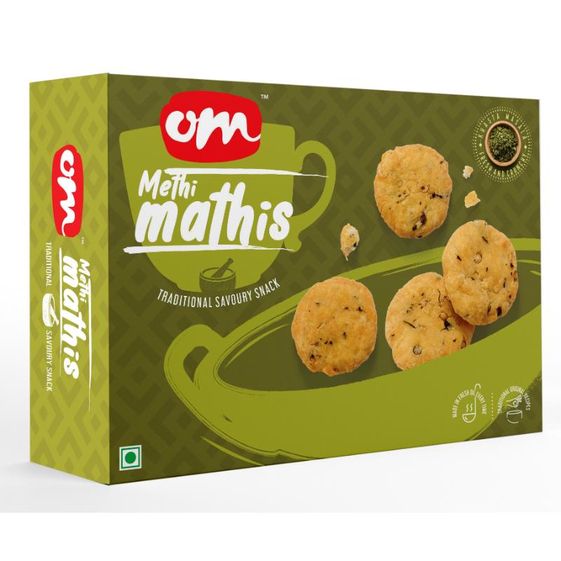 Om Sweets & Snacks Methi Mathi - 300 Gms - India shopping