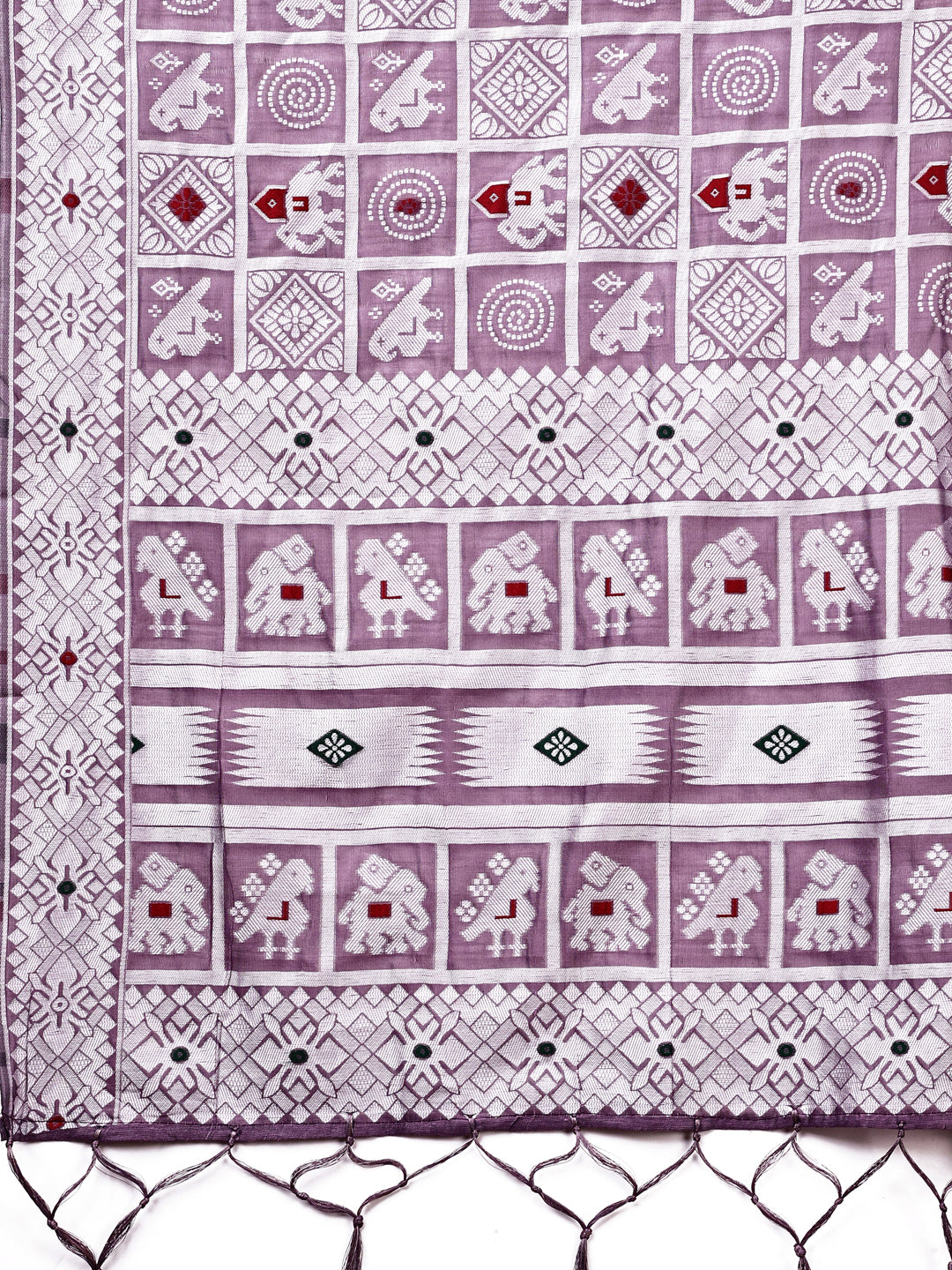 Neel Tara Linen Cotton Saree | Purple Color | Ready To Wear SKU- ASBAD1002