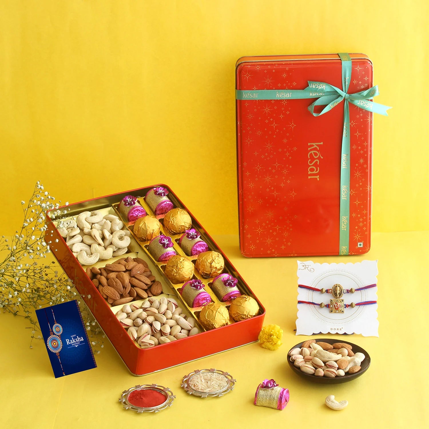 Kesar Sweets Orange Star Tin Box| Rakhi Special