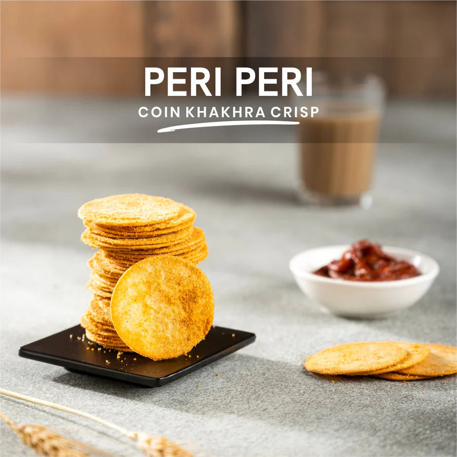 Stuti Wheat Peri Peri Coin Khakhra With Schezwan Chutney | 150 gms