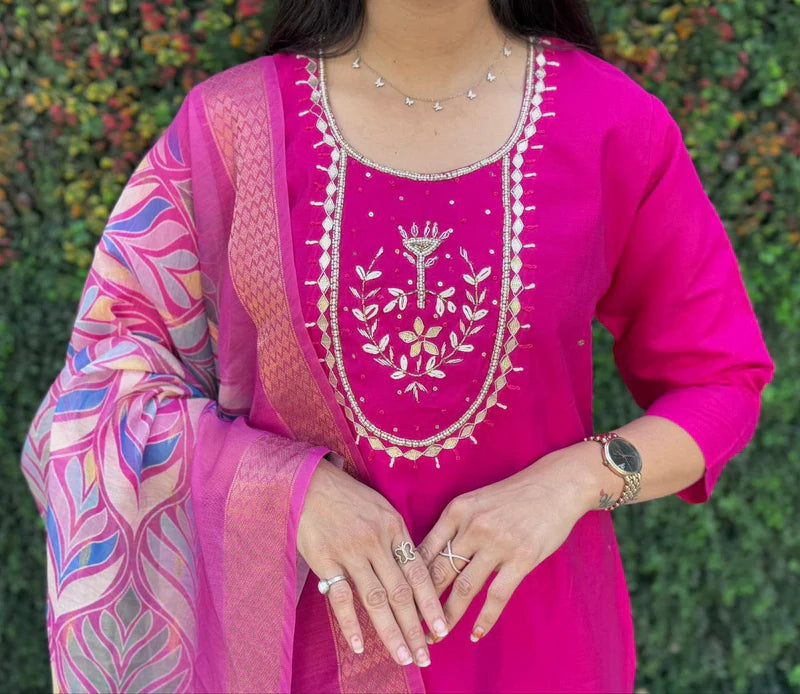 Traditional Kurta Dupatta Set With Hand Work | Ready To Wear