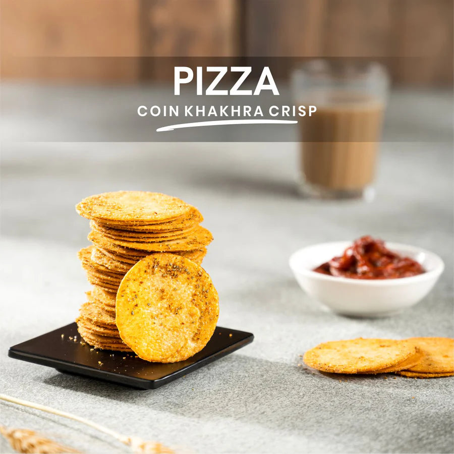 Stuti Wheat Pizza Coin Khakhra with Schezwan Chutney | 150 gms