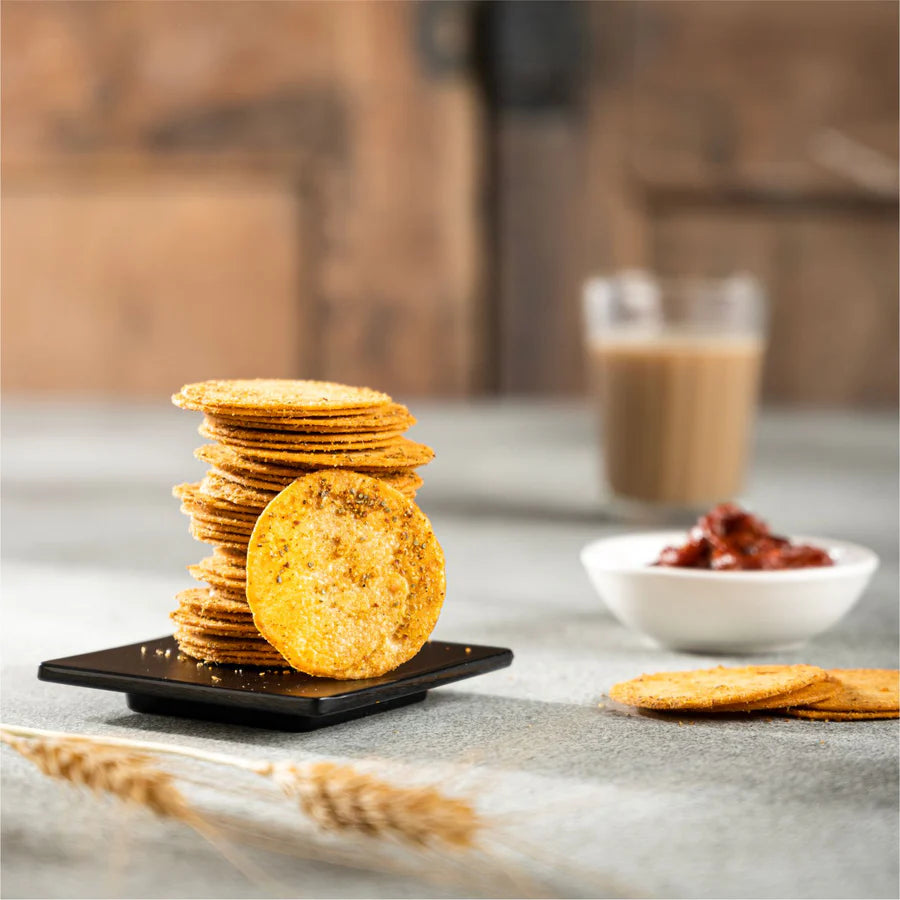 Stuti Wheat Pizza Coin Khakhra with Schezwan Chutney | 150 gms