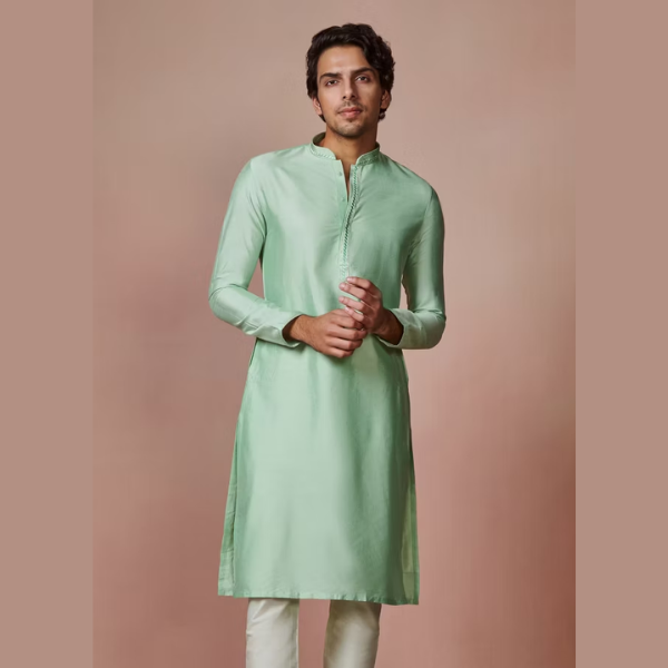 Manyawar Kurta With Embroidered Collar Collection - India shopping