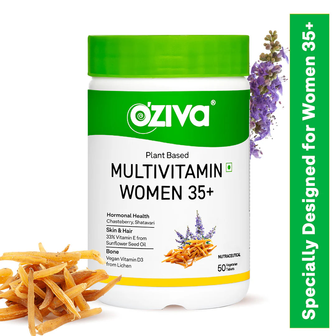 Oziva Plant Based Multivitamins for Women 35+ |50 Tablets