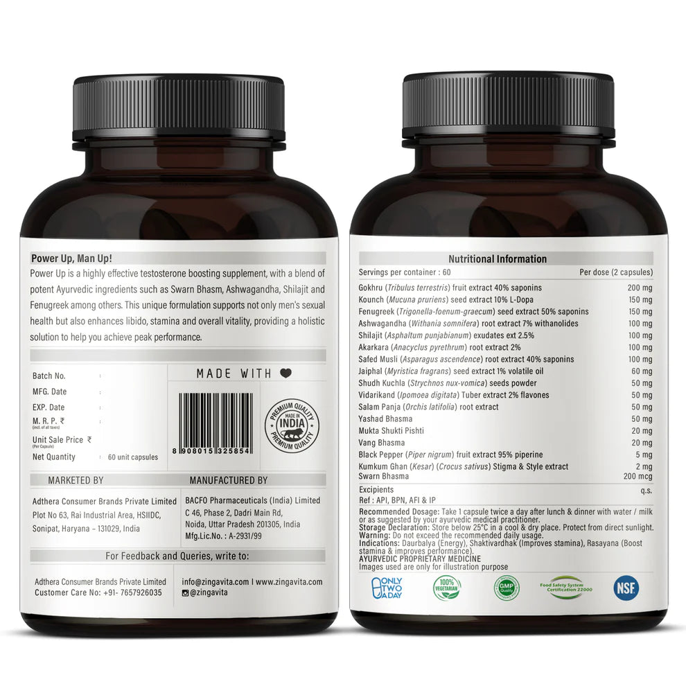 Zinga Power Up with Swarn Bhasm | 30 Capsule