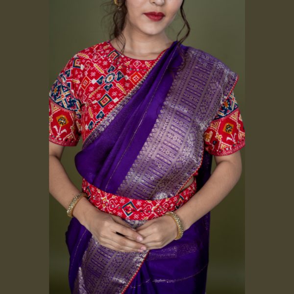 Latest Polyester Saree With Patola Work | Ready To Wear