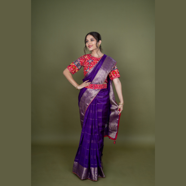Latest Polyester Saree With Patola Work | Ready To Wear