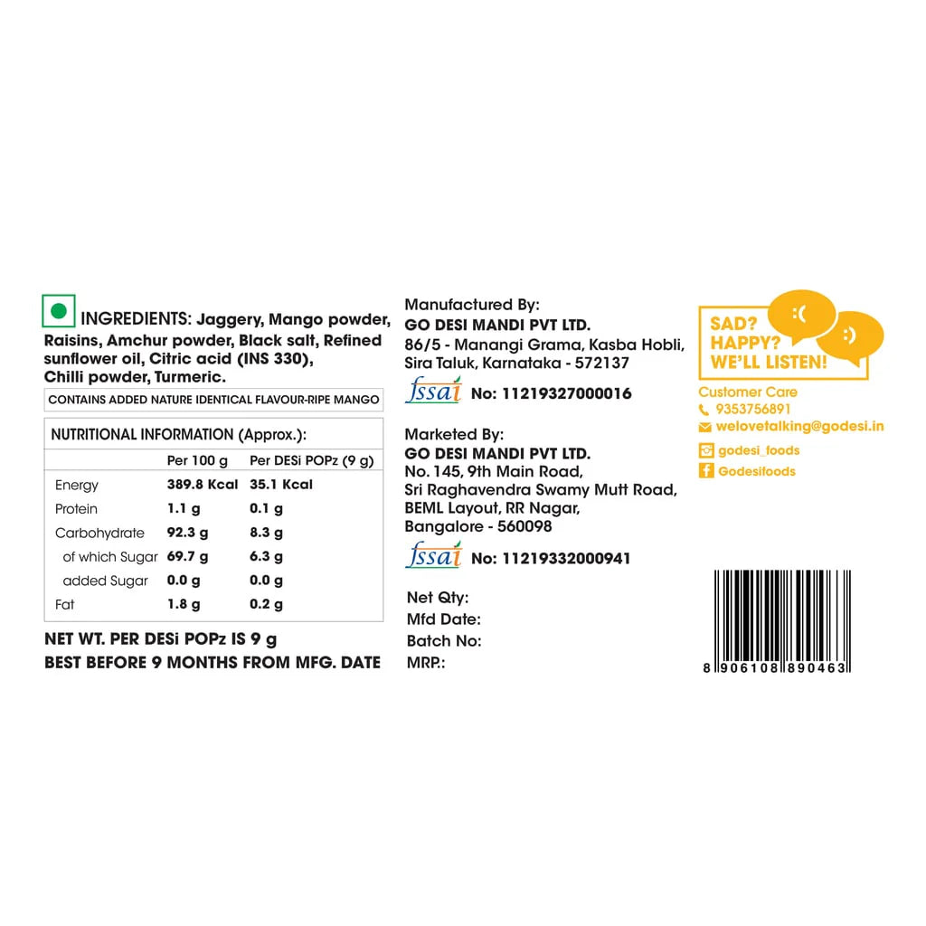 Real Aam Popz | Real Mango & Jaggery | Hand-made | 50 Pcs -400 gms