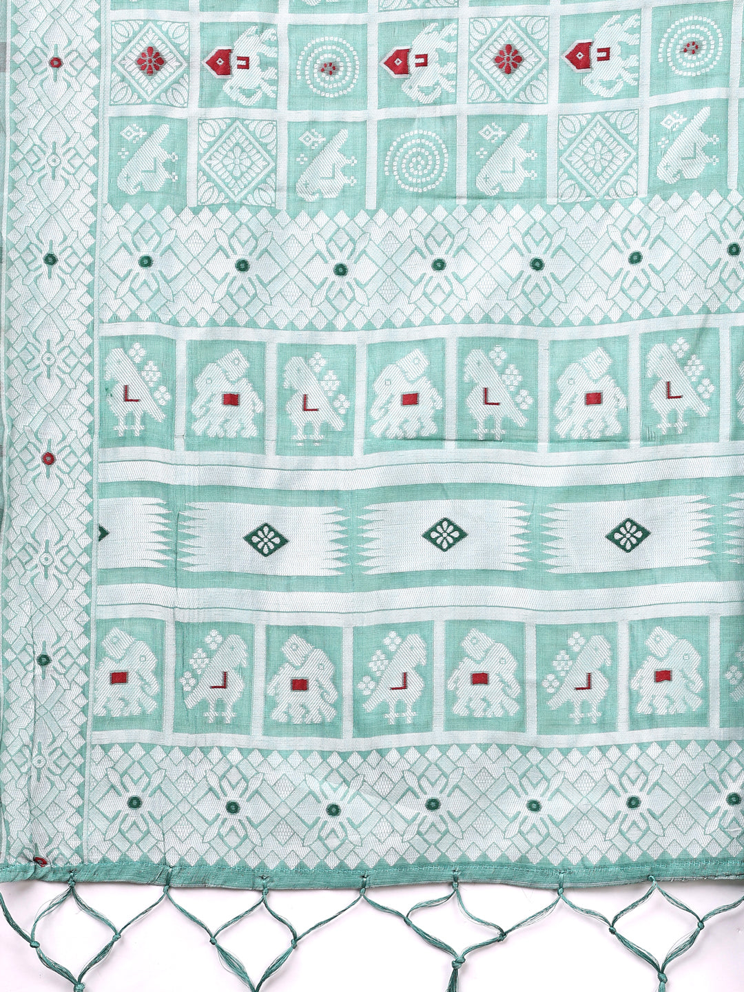 Reva Drape Linen Cotton Saree | Sea Green Color | Ready To Wear SKU- ASBAD1004