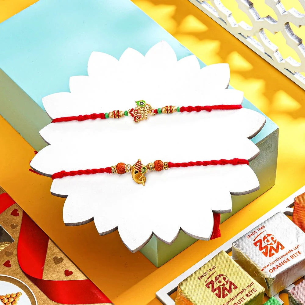 Babla Rakhi 2 Set Rakhi With Mix Dry fruit Bites And Ferrero Rocher (8pc)