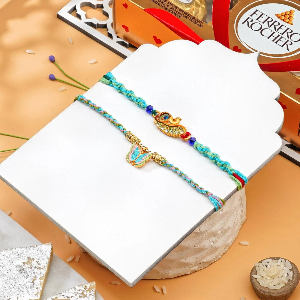 Babla Rakhi Bhaiya-Bhabhi Rakhi With Kaju Katri Ferrero Rocher (8pc)