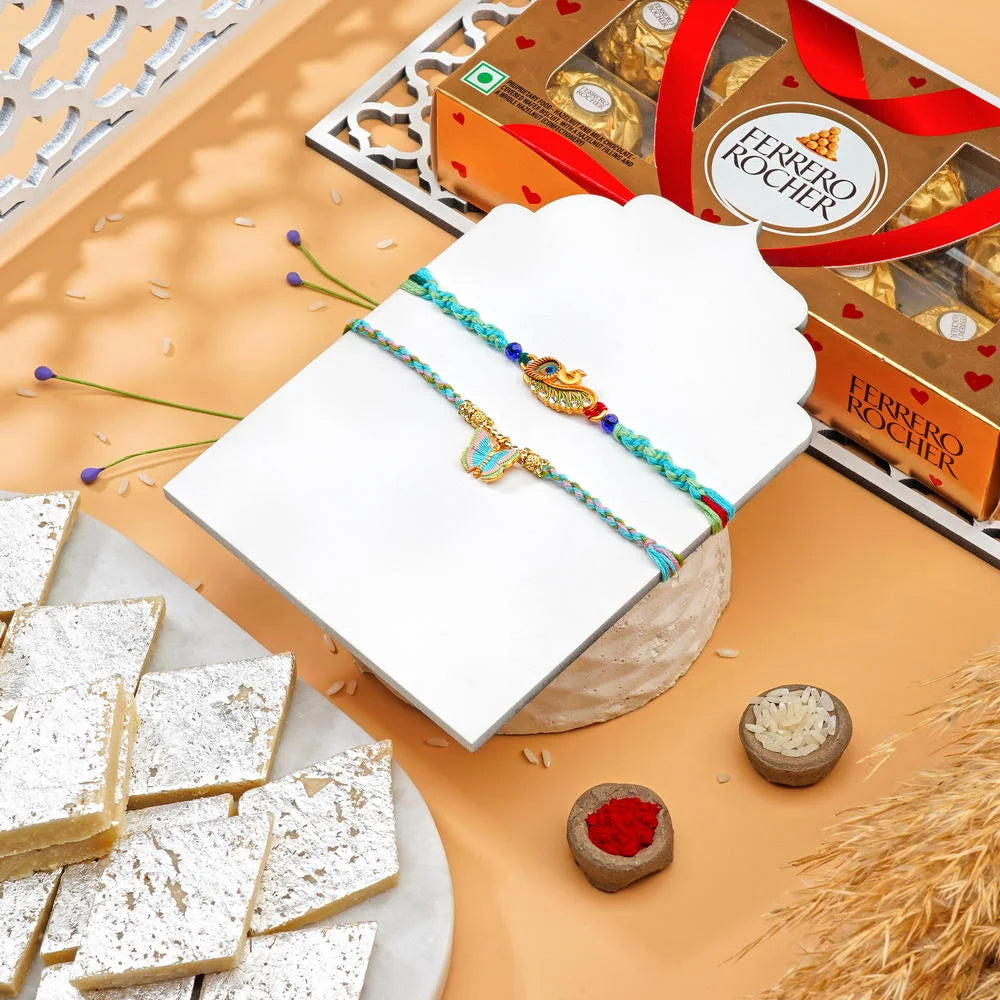 Babla Rakhi Bhaiya-Bhabhi Rakhi With Kaju Katri Ferrero Rocher (8pc)