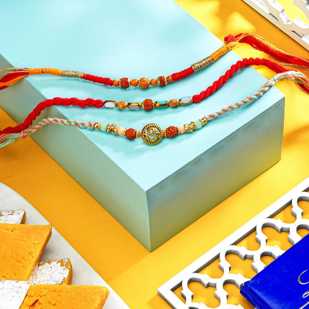 Babla Rakhi 3 Set Rakhi With Kesar Katri And Lindt Classic