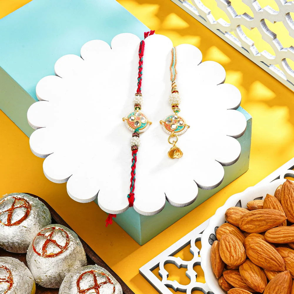 Babla Rakhi Bhiya-Bhabhi Rakhi With Rajwadi Laduu And Almonds