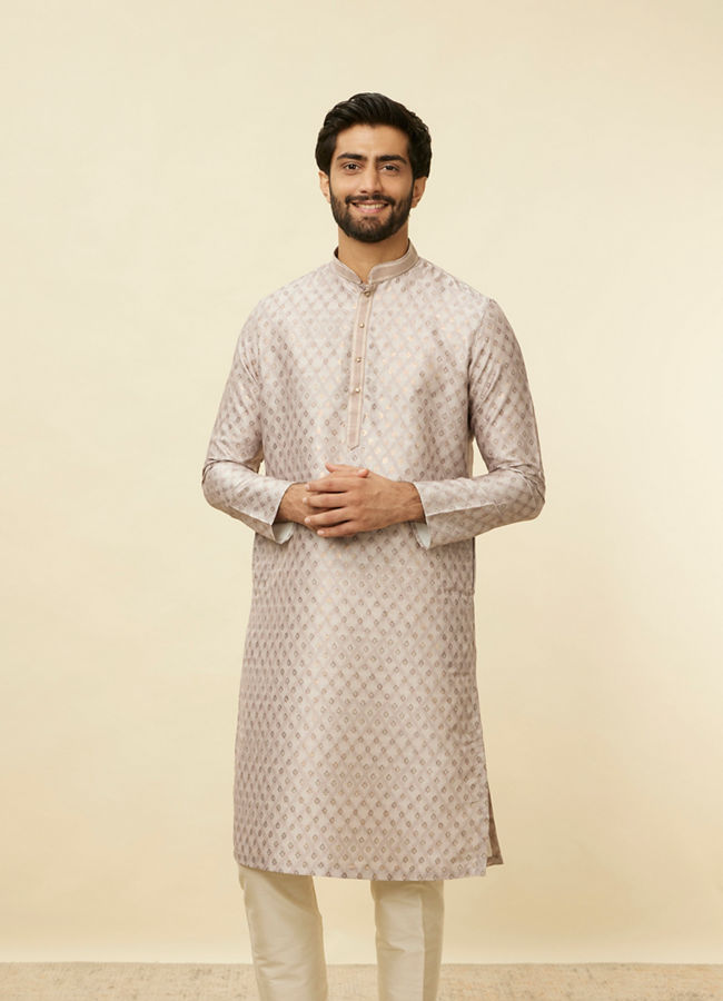 Manyawar Lilac Buta Printed Kurta Set - India shopping