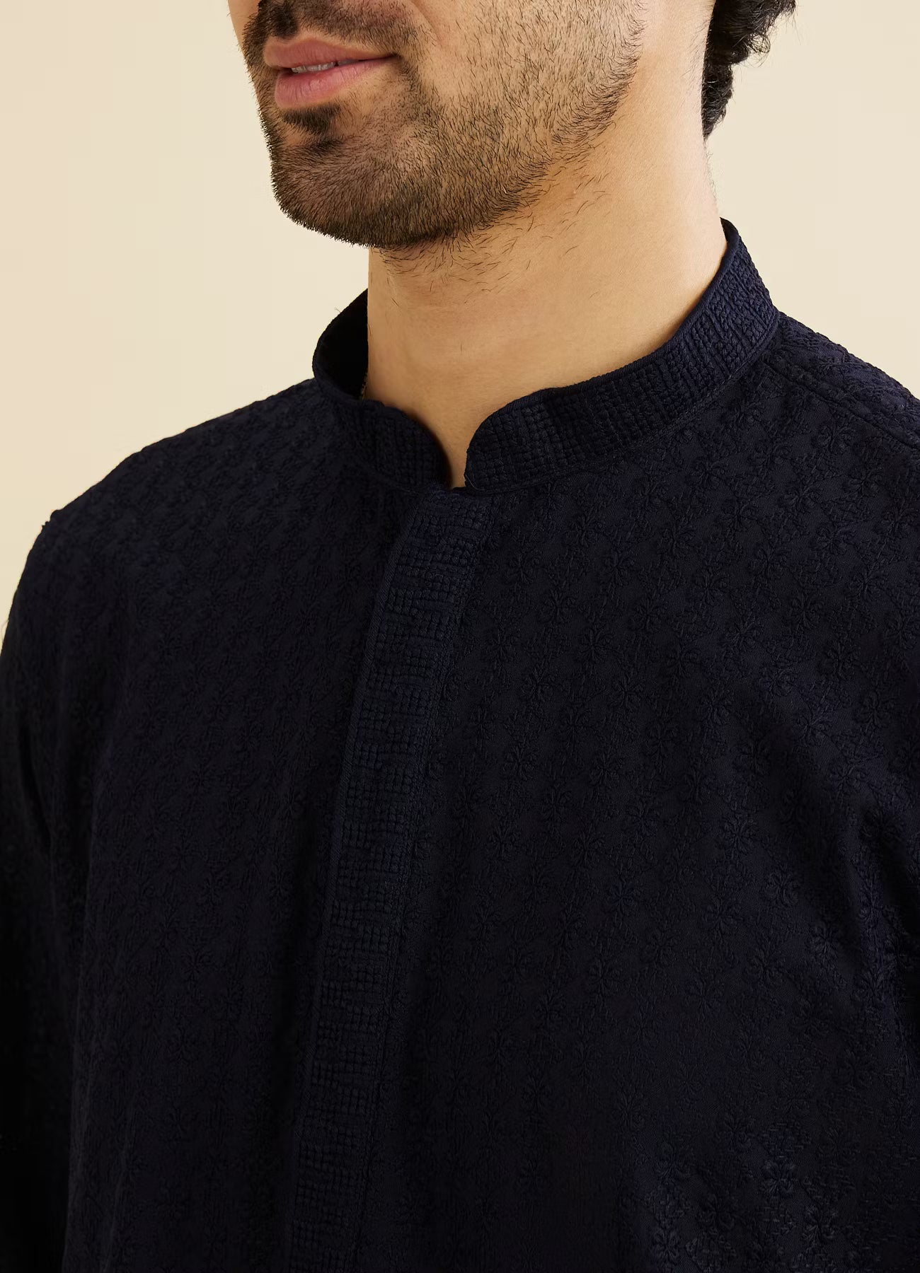 Manyavar Blue Chikankari Embroidered Kurta Set | Ready To Wear