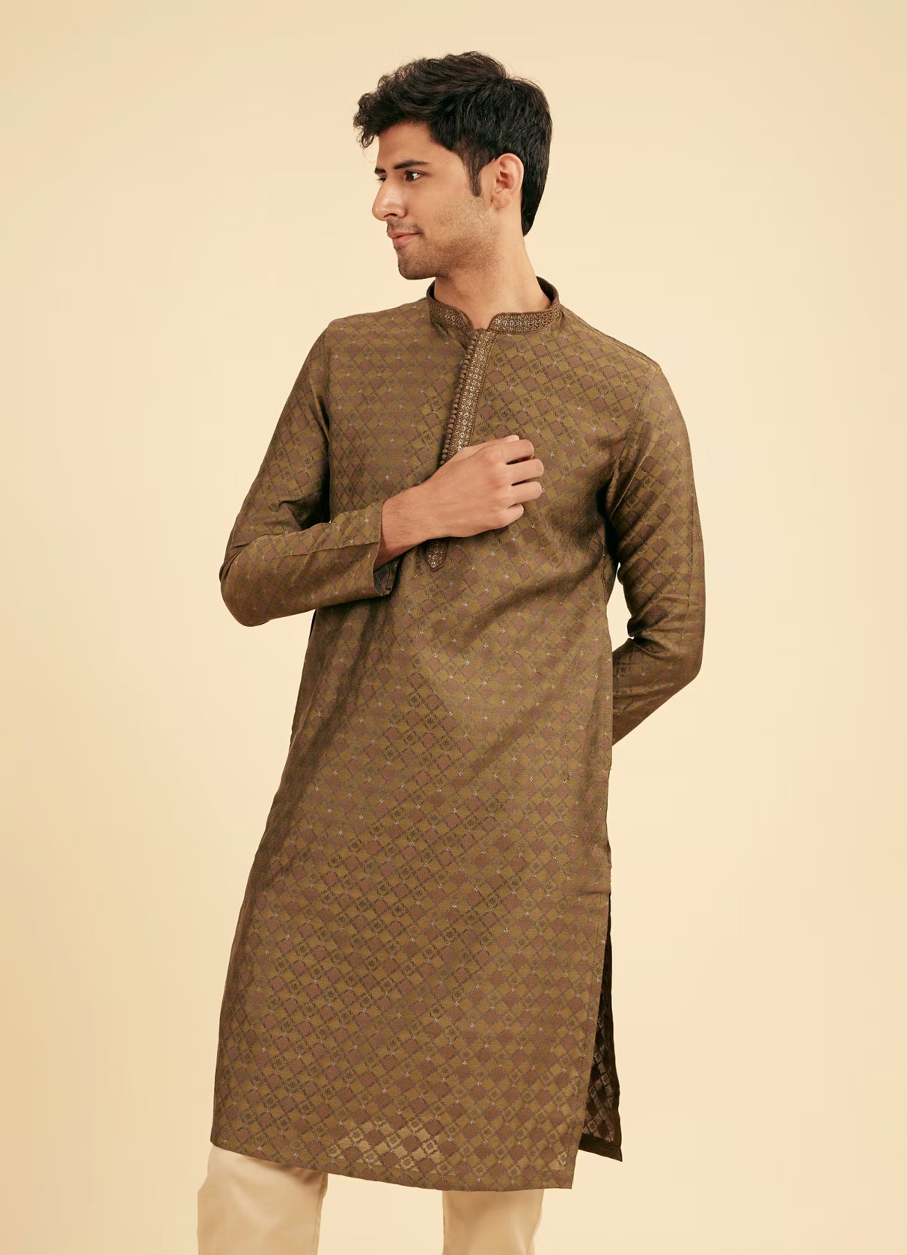 Manyavar Emerald Elegance Kurta Pajama | Ready To Wear
