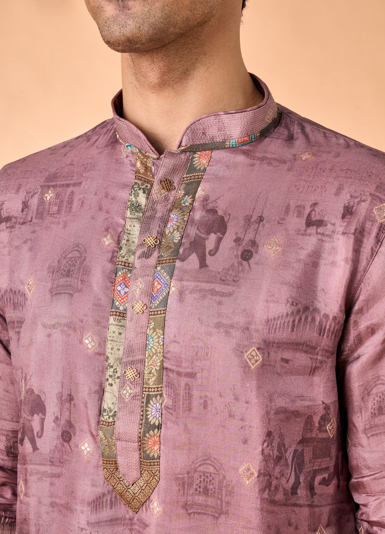 Manyavar Brown Elegance Kurta Pajama | Ready To Wear