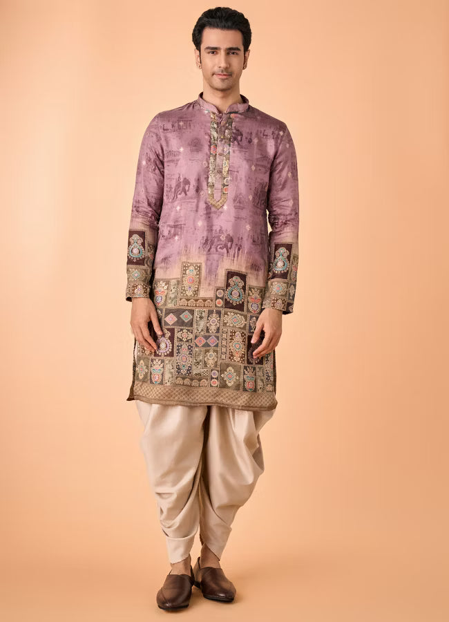Manyavar Brown Elegance Kurta Pajama | Ready To Wear