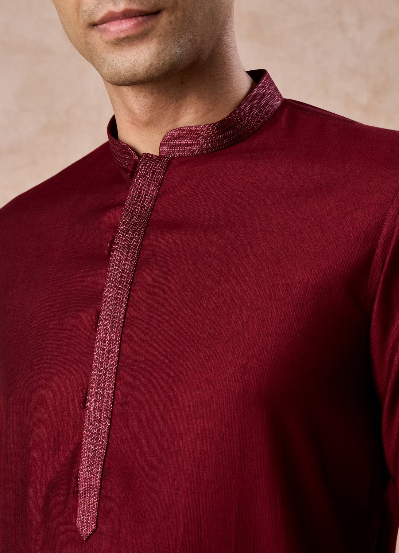 Manyavar Maroon Majesty Kurta Pajama | Ready To Wear