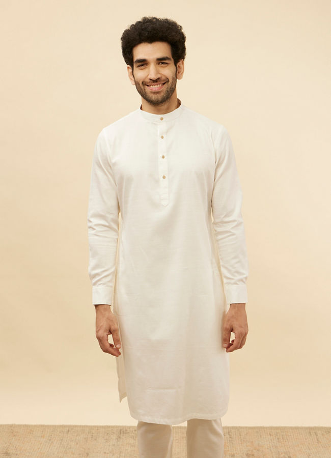 Manyawar Off White Kurta Set - India shopping