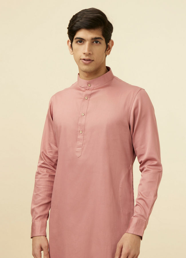 Manyawar Coral Pink Kurta Set - India shopping