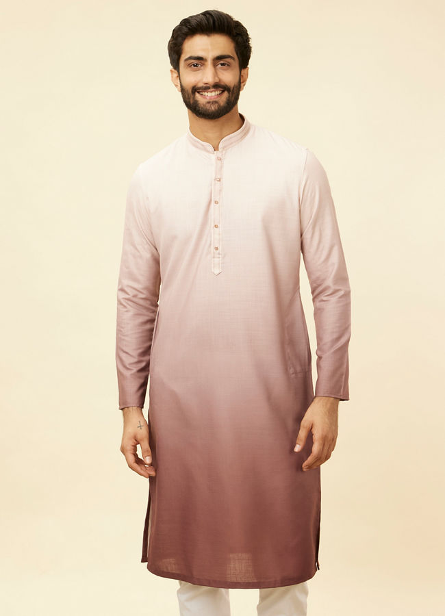Manyawar Spring Lilac Ombre Kurta Set - India shopping