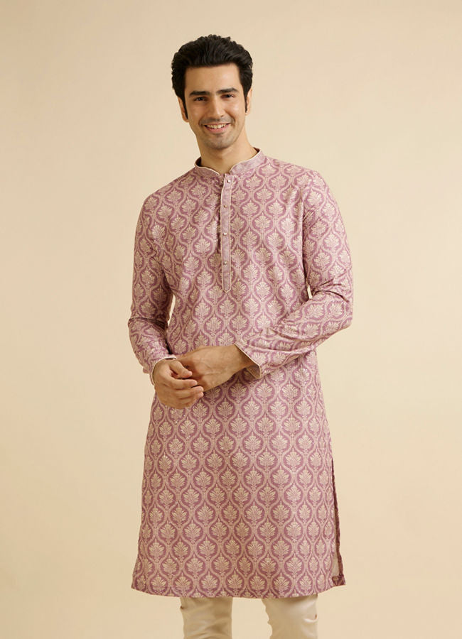 Manyawar Festive Dusty Pink Kurta Pajama - India shopping