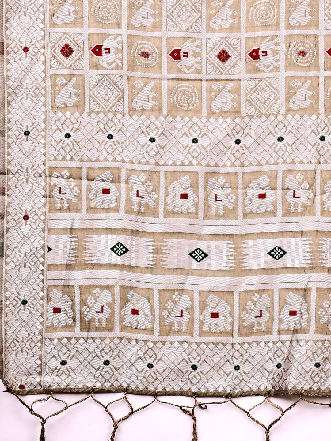 Saanjh Sutra Linen Cotton Saree | Brown Color | Ready To Wear SKU- ASBAD1001