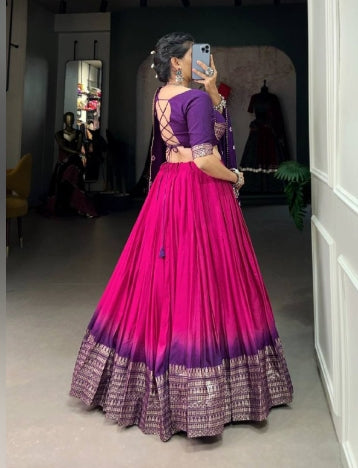 Chanderi Silk Lehenga Choli With Zari Weaving Work | Ready To Wear