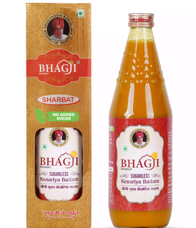 Bhagji Sugarless Kesariya Badam Sharbat | 750 ML