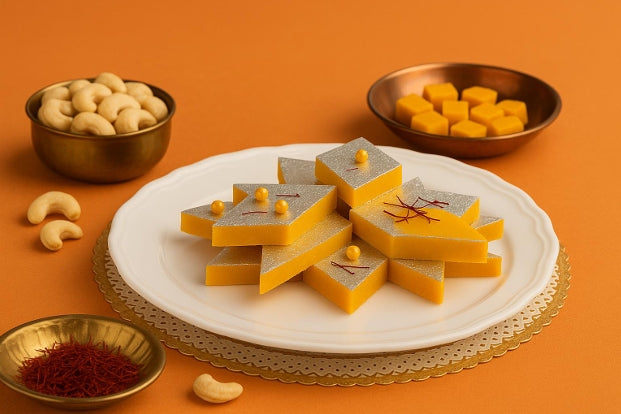 Shah Sweets Kesar Kaju Katli | 500 gms
