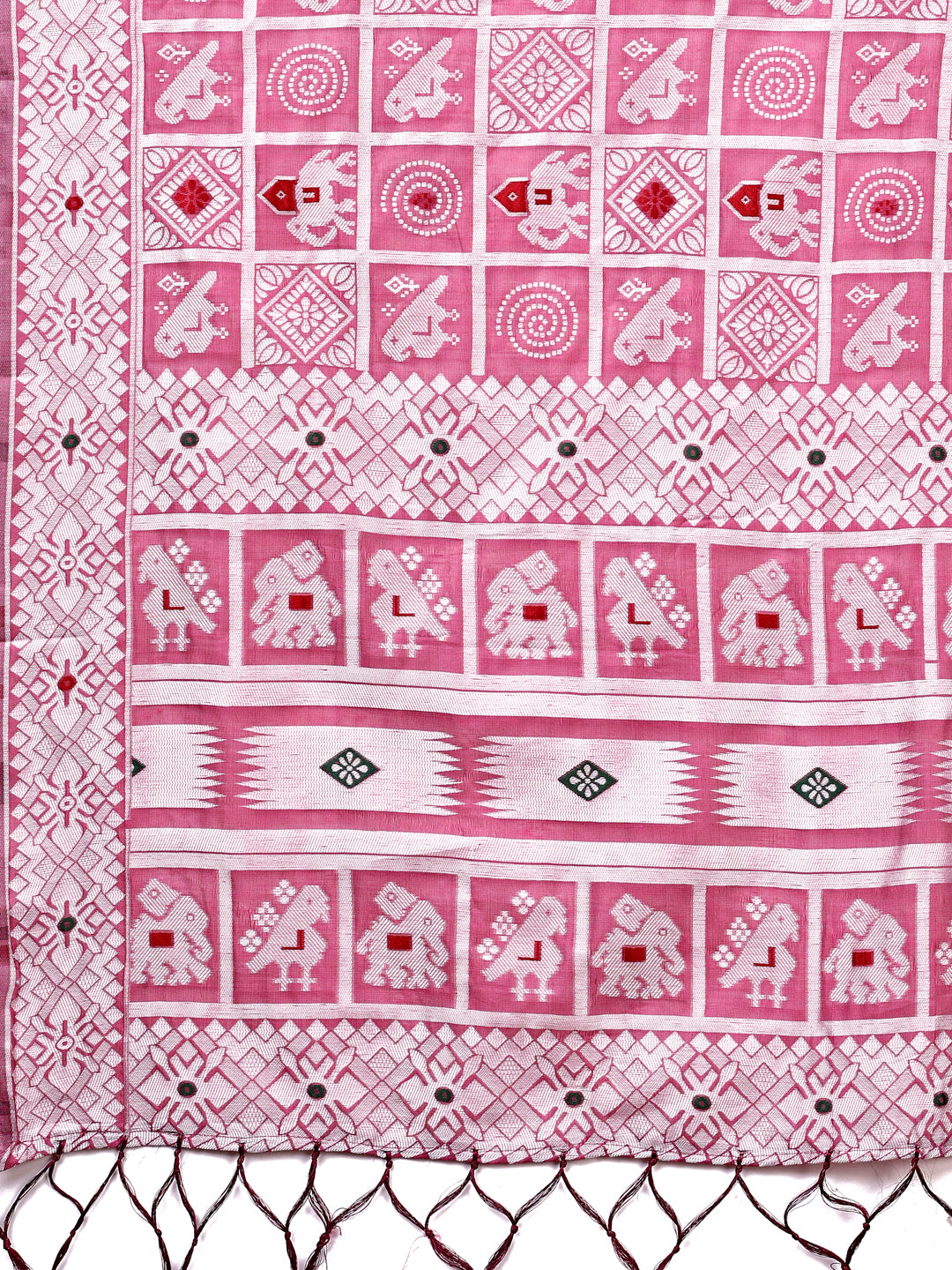 Sitara Sandhya Linen Cotton Saree | Pink Color | Ready To Wear SKU- ASBAD1005