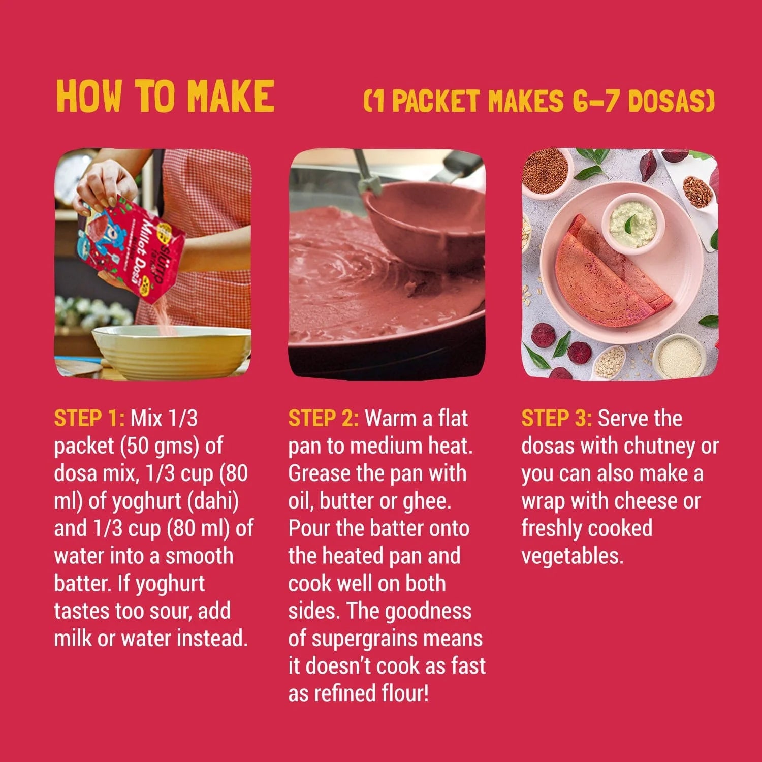 Slurrp Farm Beetroot Dosa Mix| 150 gms