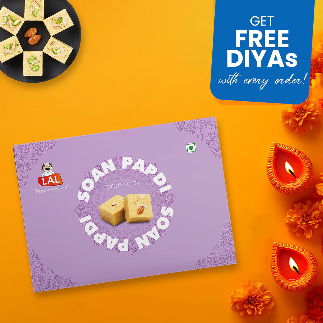 Lal Sweets Sugar Soan Papdi 400 gms - India shopping