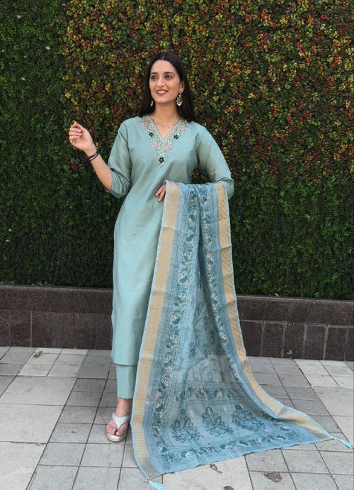 Special Kurta Dupatta Set With Hand Work | Ready To Wear