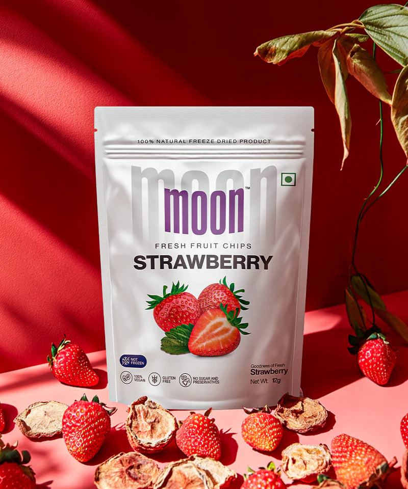 Moon Freeze Dried Strawberry Cubes | 12 gms