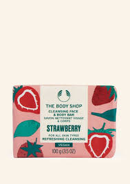 The Body Shop Strawberry Cleansing Face & Body Bar- 100 Gms