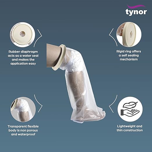 Tynor Waterproof Leg Cast Cover – Reusable, Universal Fit (1 Unit) - White