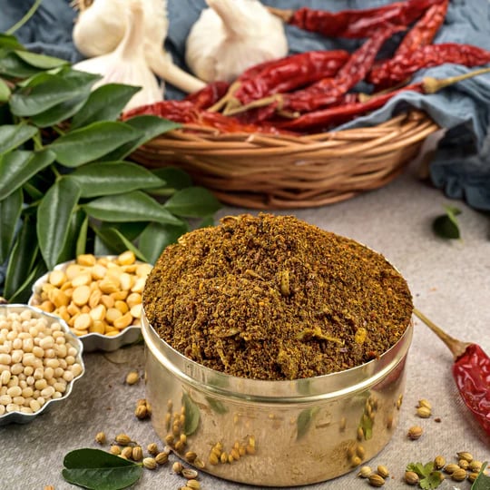 Tenali Ruchulu Curry Leaves Karam 500g - Authentic Andhra Curry Leaves Spice Powder