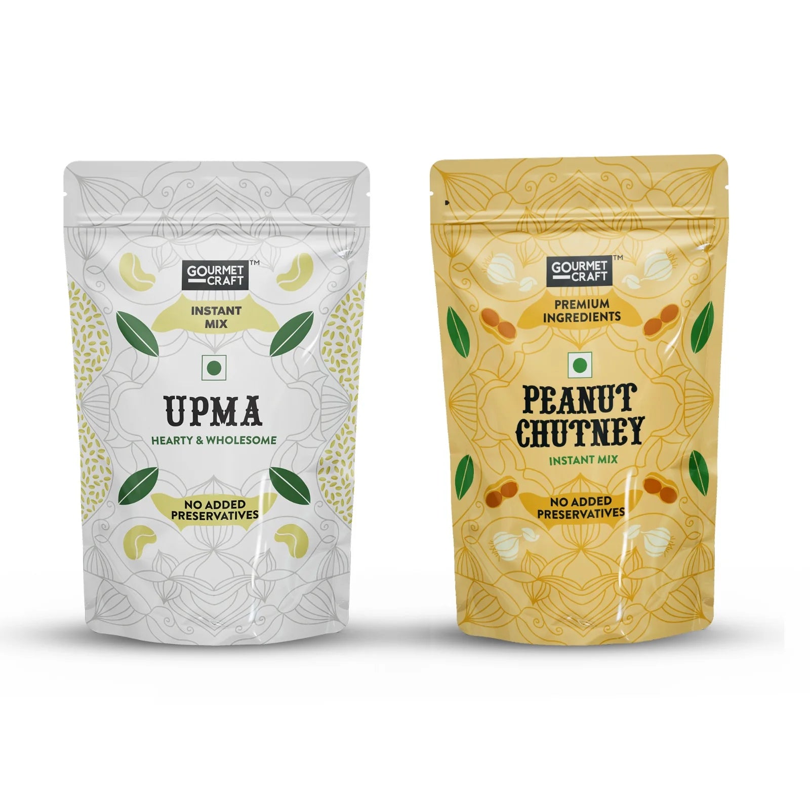 Gourmet Craft Instant Upma Mix & Instant Peanut Chutney Mix Combo (200gm and 150gm)